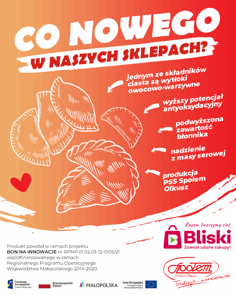 Plakat Społem PSS Olkusz - oferta pierogi