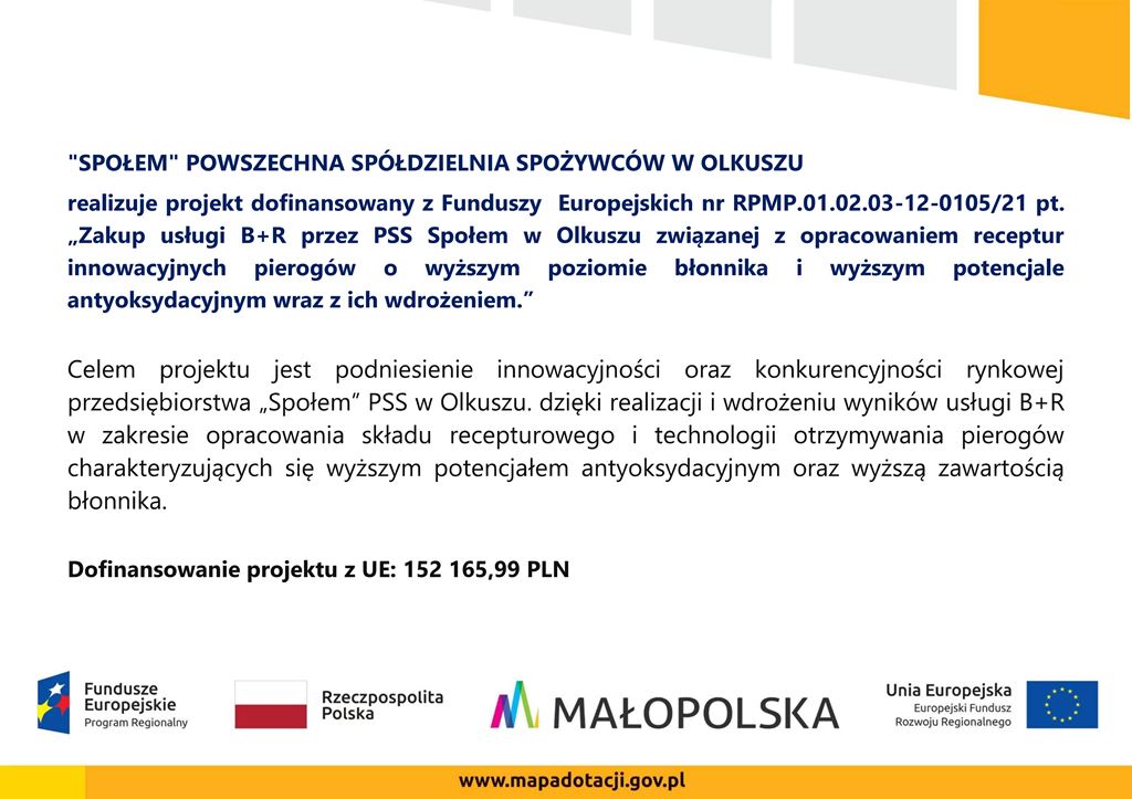Plakat informacyjny Społem PSS Olkusz